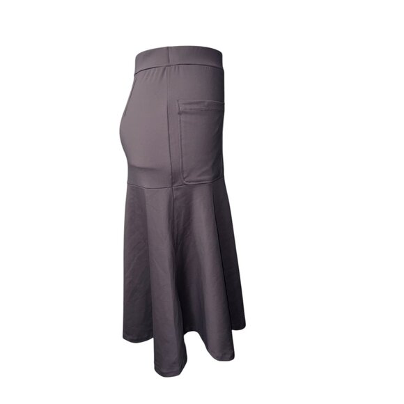 Halara High Waisted Midi Casual Work Cargo Skirt Sz XS Brown Stretch - Picture 2 of 13